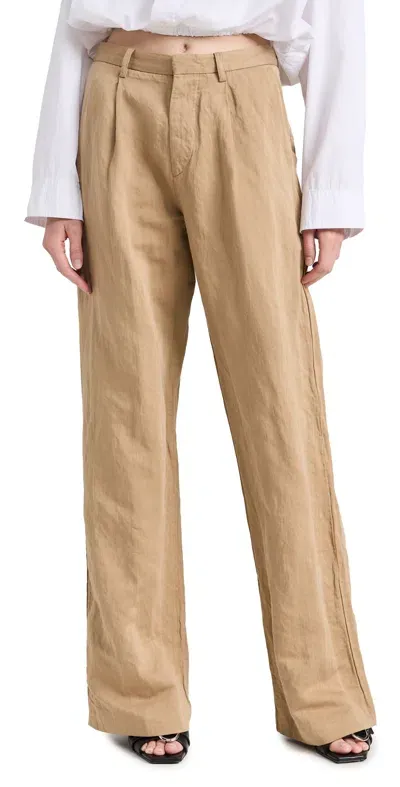 R13 Wide Leg Trousers Khaki