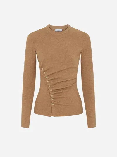 Rabanne Temporary Draped-detail Knitted Top In Soft And Elastic Material