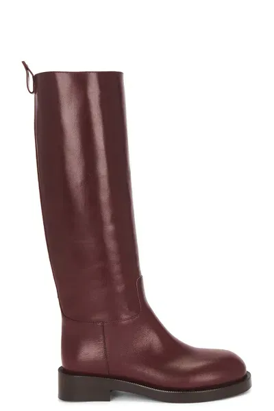 Rabanne Knee High Boots In Bordeaux