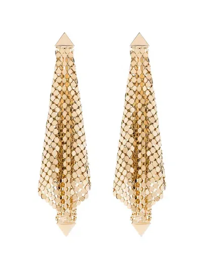 Rabanne Metallic Knit Pendant Earrings In Gold