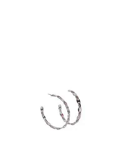 Rabanne Paco  Twisted Hoop Earrings In Silver