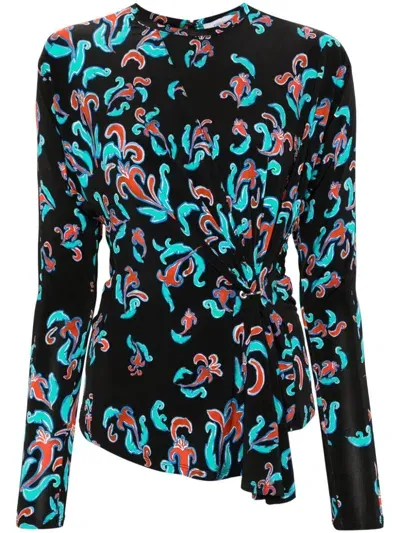 Rabanne Paisley-print Blouse In Bunt