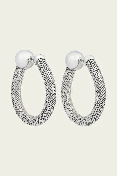 Rabanne Pixel Hoop Earrings In Silver