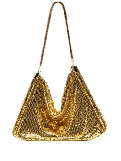 Rabanne Pixel Shoulder Bag In Gold