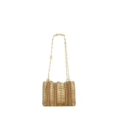 Rabanne Purse - Leather - Gold In White