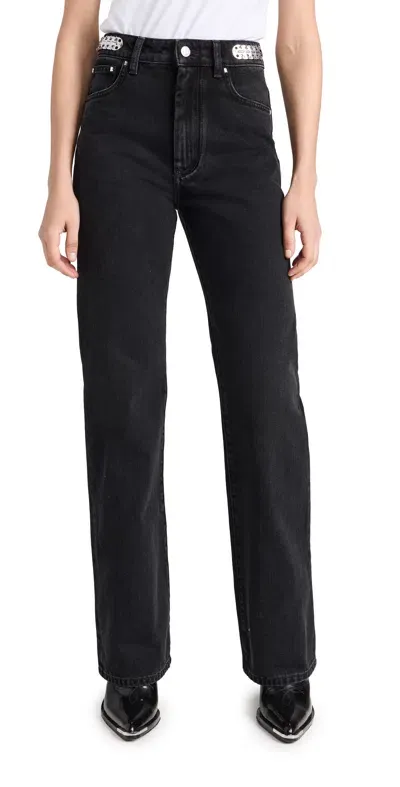 Rabanne 1969 Cotton Straight-leg Jeans In Black