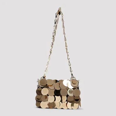 Rabanne Sparkle Nano Bag In Light Gold