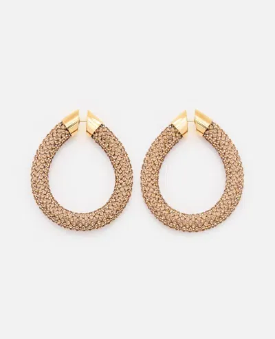 Rabanne Tube Mesh Earrings In Gold