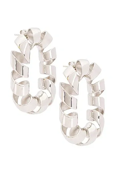 Rabanne Xl Link Twist Earrings In Silver