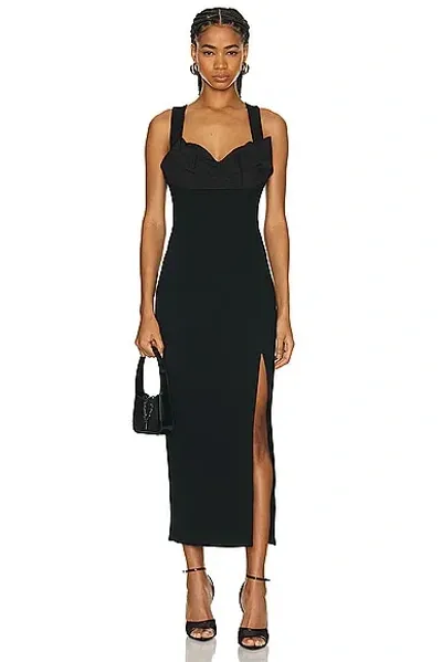 Rachel Gilbert Alaric Cutout Crepe Gown In Black