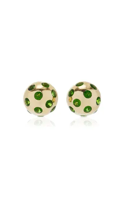 Rachel Quinn 14k Yellow Gold Earrings In Green