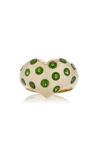 Rachel Quinn 14k Yellow Gold Ring In Green