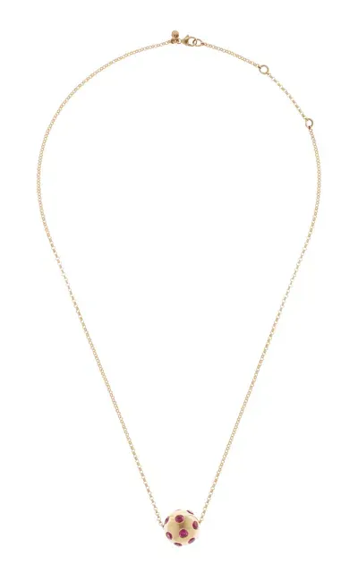 Rachel Quinn 14k Yellow Gold Sapphire Necklace In Pink