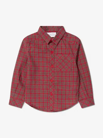 Rachel Riley Kids' Check-print Cotton Shirt In Red