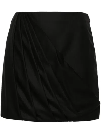 Racil Black Misha Draped Mini Skirt