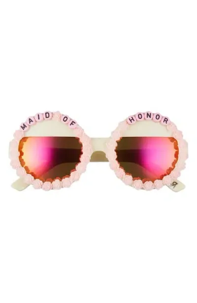 Rad + Refined Maid Of Honor Round Sunglasses In Pink/orange Mirrored