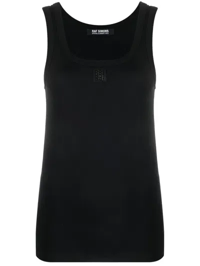 Raf Simons Scoop-neck Sleeveless Top In Black