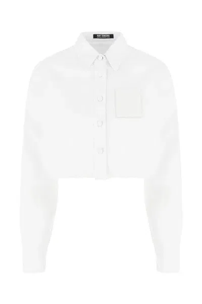 Raf Simons White Piquet Shirt In 0010