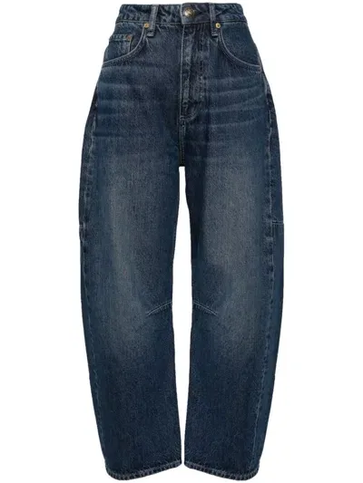 Rag & Bone High-rise Cropped Cotton Jeans In 蓝色