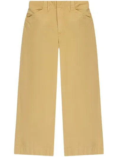 Rag & Bone Cotton-twill Cropped Trousers In Neutrals