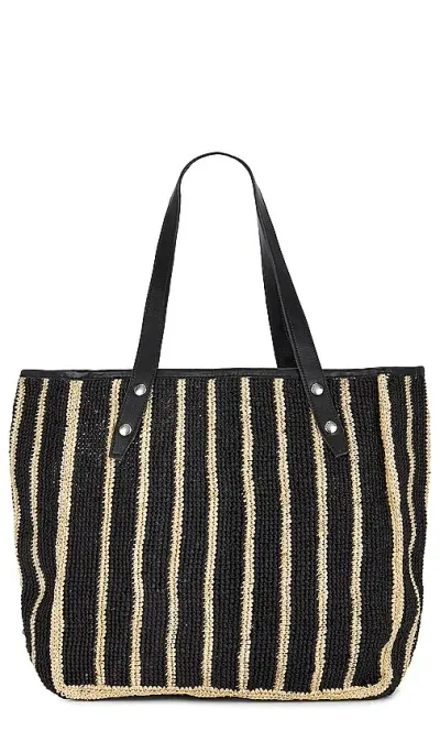 Rag & Bone Daily Straw Tote In 黑底碎花