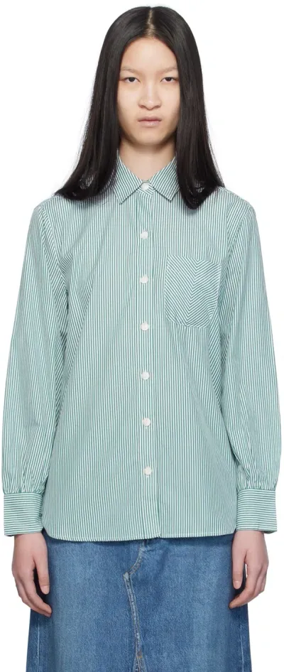 Rag & Bone Green Maxine Shirt In Greenstrp