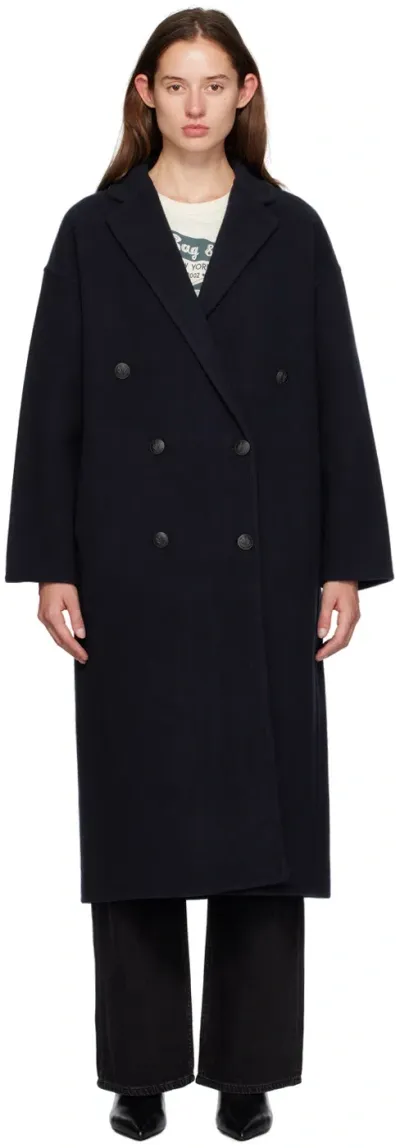 Rag & Bone Navy Thea Coat In Black