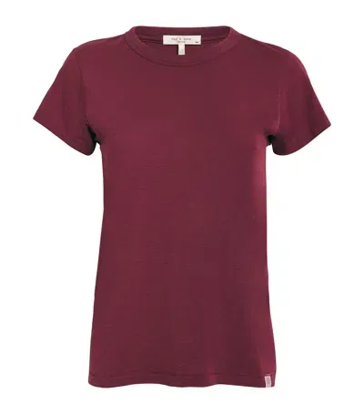 Rag & Bone Pima Cotton The Slub T-shirt In Burgundy