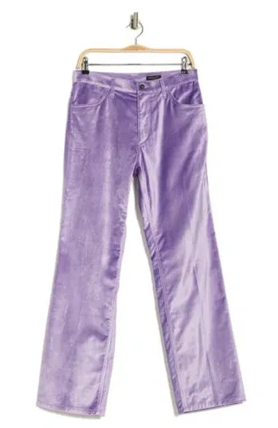 Rag & Bone Jacey Cotton-blend Velvet Wide-leg Pants In Violet