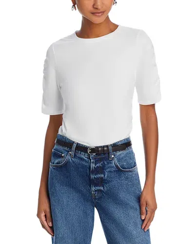 Rag & Bone Juliet Shirred Short-sleeve Tee In White