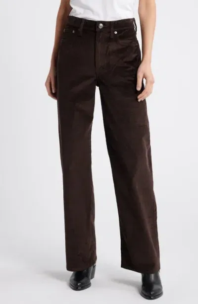 Rag & Bone Logan Wide Leg Corduroy Pants In Dark Brown