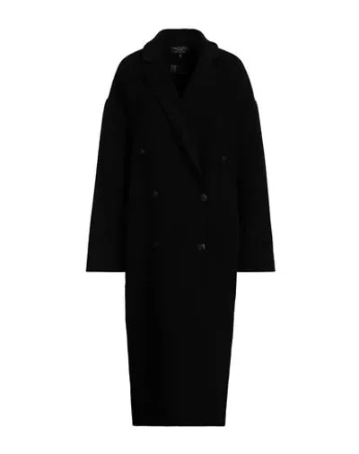 Rag & Bone Thea Double-breasted Brushed Wool-blend Felt Coat In Black