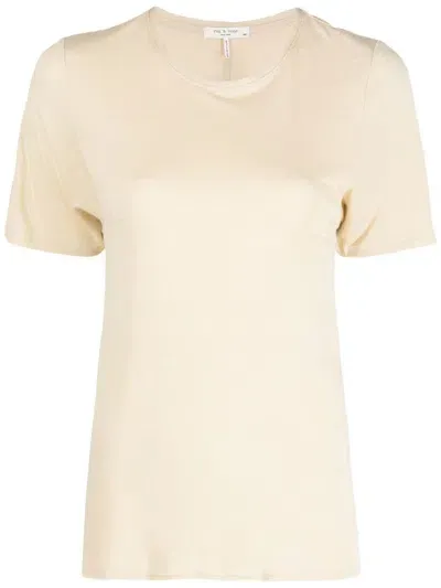 Rag & Bone Michal Linen-blend T-shirt In Brown