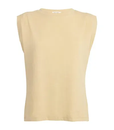 Rag & Bone The Slub Pleat Tank Top In Beige