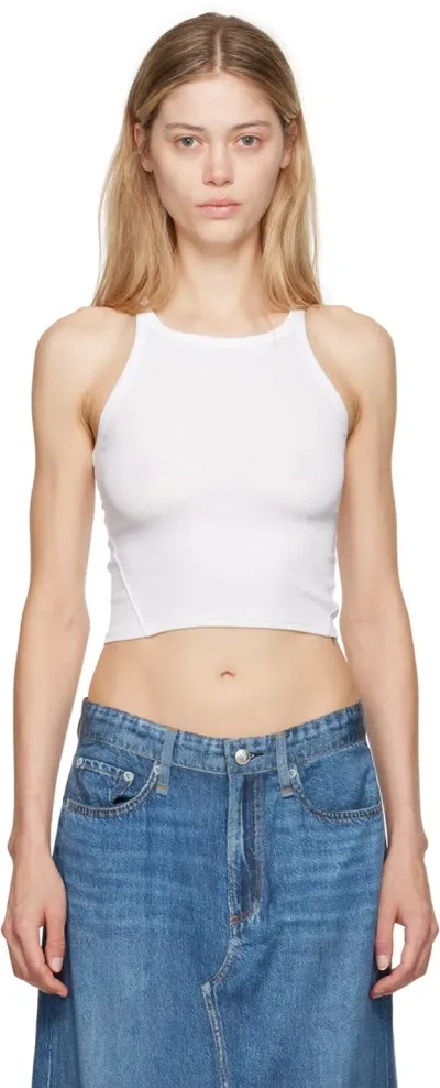 Rag & Bone White 'the Essential Rib String' Tank Top