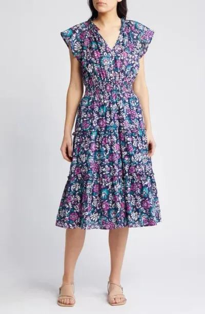 Rails Amellia Floral Tiered Midi Dress In Multi