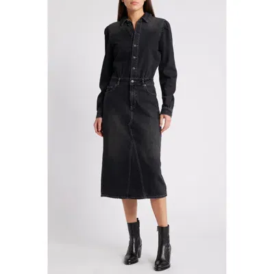 Rails Beverly Long Sleeve Denim Shirtdress In Eclipse