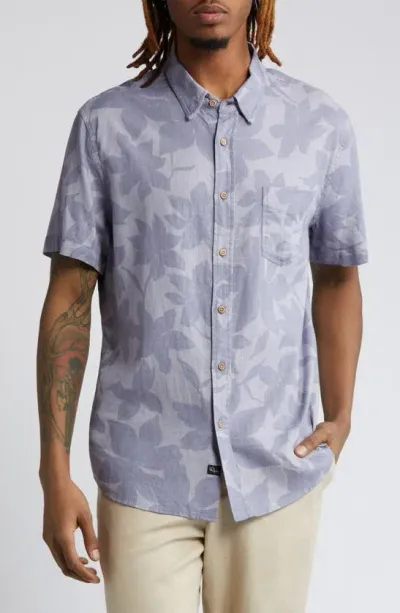 Rails Carson Floral Print Short Sleeve Linen Blend Button-up Shirt In Garden Sands Orchid