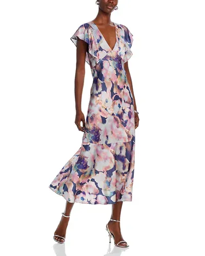 Rails Dina Floral Flutter Sleeve Midi Dress In Midnight Verbena