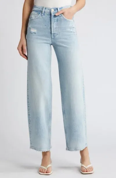 Rails Getty High Waist Distressed Wide Leg Ankle Jeans In Ocean Breeze Distress