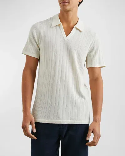 Rails Etanne Textured Open Collar Polo Sweater In Ecru