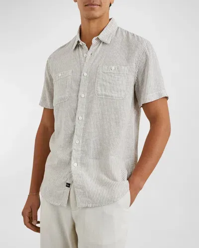 Rails Men's Walker Striped Sport Shirt In Ghurka Wht Rlrd