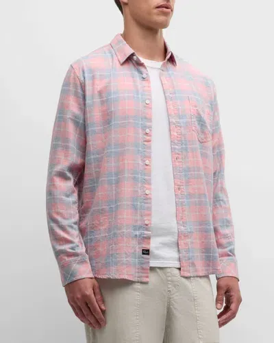 Rails Men's Wyatt Plaid Sport Shirt In Guava Sea Glass