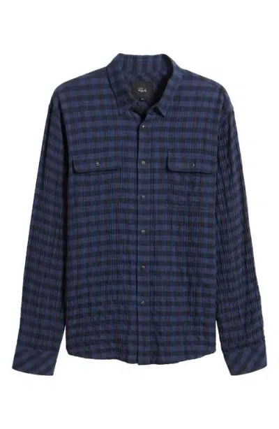 Rails Powell Plaid Seersucker Button-up Shirt In Blue Jay Royal