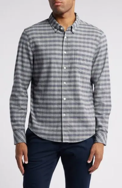 Rails Reid Check Cotton Flannel Button-down Shirt In Navy Pumice