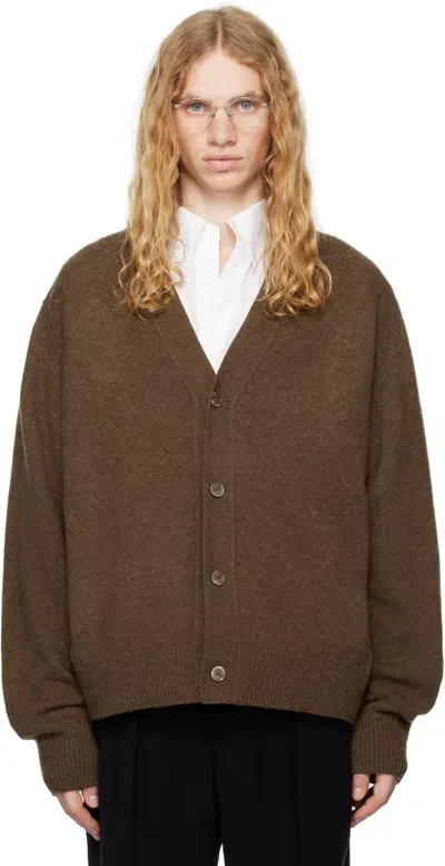 Rainmaker Kyoto Brown Oneside Raglan Sleeve Cardigan In Top Brown