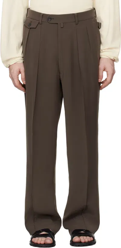 Rainmaker Kyoto Brown Wide Trousers In Sepia