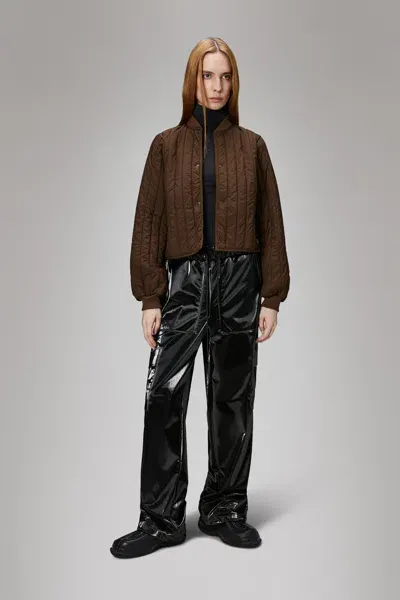 Rains Banja Liner Bomber W Jacket In Brown