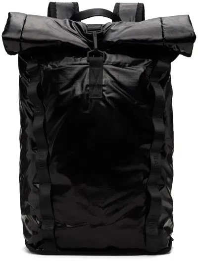 Rains Black Sibu Rolltop Rucksack Backpack