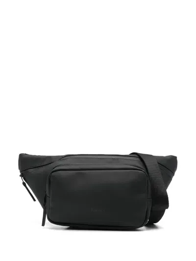 Rains Logo-debossed Belt Bag In Black